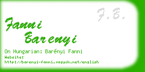 fanni barenyi business card